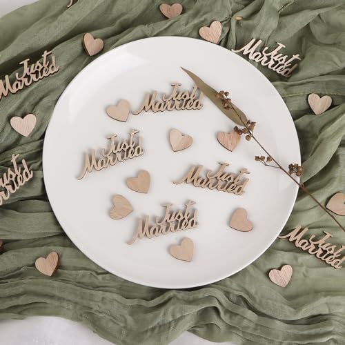 Getrouwde partij Confetti Hart Houten Tafel Confetti Trouwtafel Decoratie voor bruidsdouches Engagements Verjaardag Party Decor 4