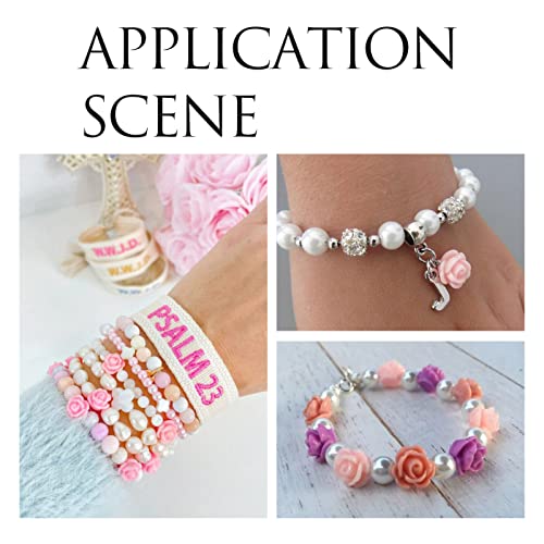 50 st. Roze Rozenkralen voor rozenkrans ketting geborsteld rozenbloem versieringen Voor Boeddha Mala sieraden maken armbanden oorbellen Scrapbooking 3