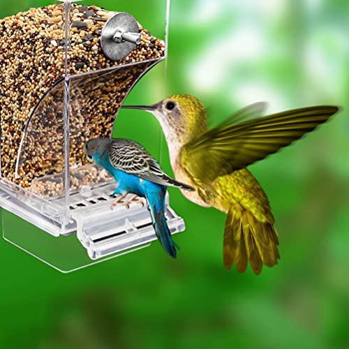 QCSTORE Automatic Feeder Dispenser Bird Feeder Transparant Water Dispenser Drinkfles voor Budgies Canarische Eilanden Cockatiels Finches Feeding Station