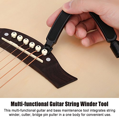 Guitar String Peg Winder String Cutter Bridge Pin Puller, 3 IN 1 Multifunctionele Gitaar Reparatie Gereedschap Muziekinstrument Accessoires 3