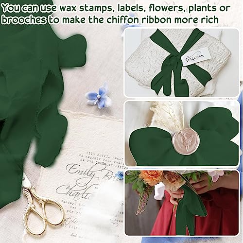 3 rollen chiffon zijde lint, 1.5"*7.65Yard handgemaakte chiffon lint rand chiffon zijde lint crème lint voor bruiloft uitnodigingen, bruids boeketten, decoraties, geschenken verpakking, boog 5