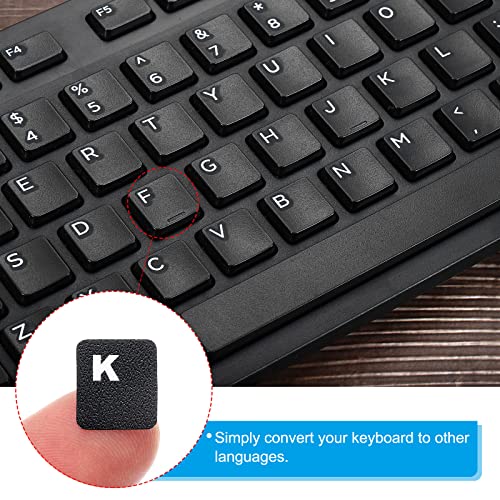 6 stuks Spaanse toetsenbord Stickers, Universal Keyboard Replacement Cover Mat voor Notebook, Bureau, Computer, Zwarte Achtergrond, Witte Inscriptie 5