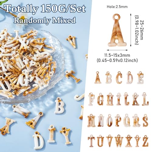 150G nummer & letter acryl hangers imitatie edelsteen voor DIY sieraden maken, BurlyWood 4
