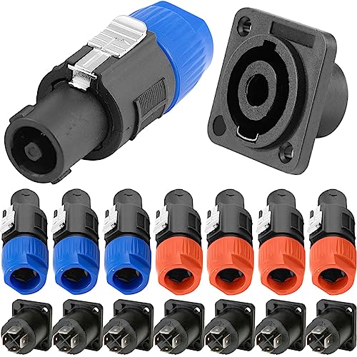 NL4FC voor Speacon Audio Socket 4 Pool Man Plug Female Panel Mount Socket Speaker Twist Lock Adapter voor Neutrik voor Speakon NL2FC NL4FX versterker, 16 stuks