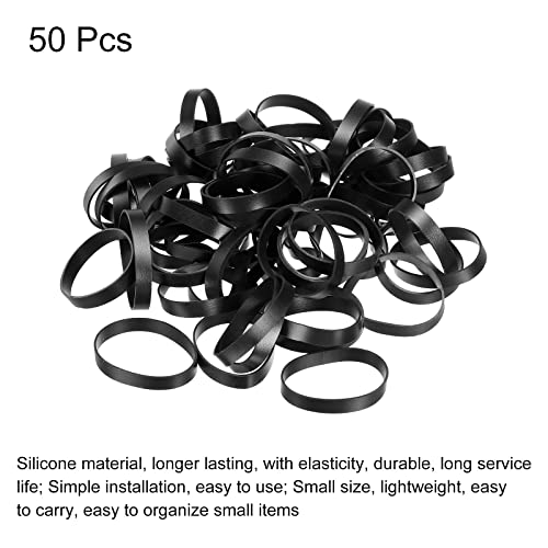 Siliconen Rubber Banden Ringen 50 Stuks Non Slip 1 7/8 Inch Flat Black voor boeken, kunst, dozen, Cord Verpakking, Zak Wraps 3