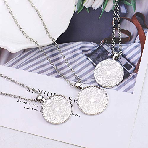 60 stuks bezel hangers cabochon en glazen koepel tegels helder cameo (licht zilver) 4