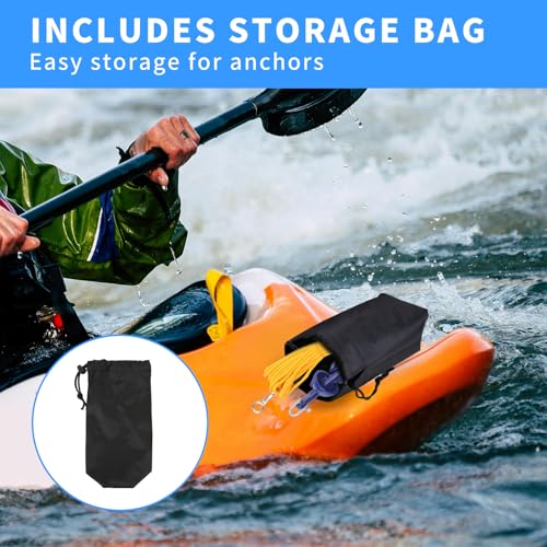 Marine Anker Boot Granel Vouwbare Anker Aluminium Anker Kajak Anker Roestvrij staal Marine Anker met gele touw voor vissers 3