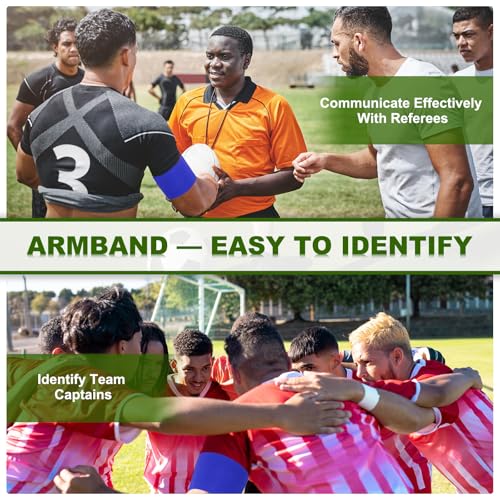 Voetbal Captain Armband, 18 st Captain Armbanden voor Voetbal Elastische Captain Arm Band Sport Captain Armbanden voor de jeugd Volwassen Voetbal Team Training Donker Blauw 4