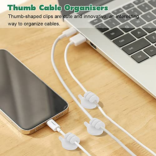 Zelfklevende kleine handhaak, 12 stuks Creatieve duimen omhoog muurhaak Zelfklevende haken Siliconen Kabel Neat Clips Handdoek Sleutel Kabel Organisatoren voor Keuken Badkamer Office