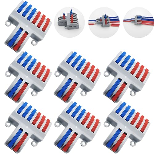Elektrische connector, SPL-62 Terminalblokken, Compacte Wire Connector, Eindterminalklemmen (7 stuks, 2 in 6 uit)