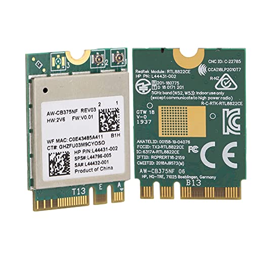 Draadloze netwerkkaart voor PC, Wifi Module Computer Accessoires 2.4/5.0GHz Bluetooth 5.0 M.2 NGFF Draadloze netwerkkaart 802.11a/b/g/n/ac RTL8822CE 4