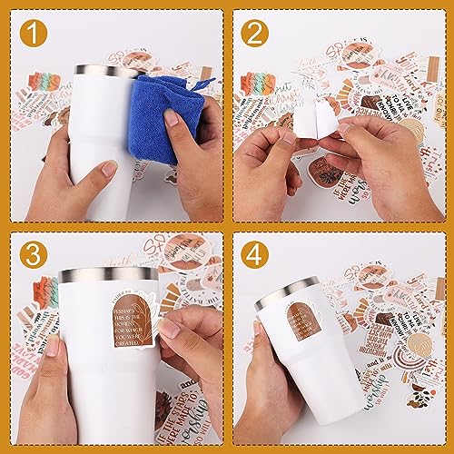 100st Christelijke Stickers, Boho Bijbel Stickers Inspirerende Bijbel Vers Stickers Esthetische Christelijke Religieuze Giften Bijbel Vinyl Stickers voor Waterflessen Laptop Journaling Scrapbook 5