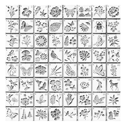 60 st Natuur Schilderen Stencils Herbruikbare Bloem Schilderen Stencils Stencils voor ambachten Bloemen Vogels Panda Bijen Vlinders Handwerk