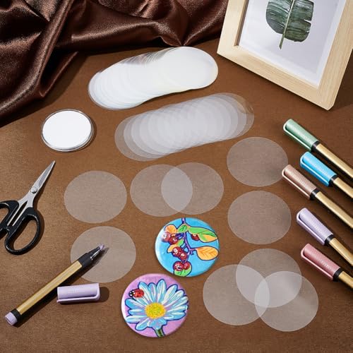 300 st Transparante Beschermende Film voor Badges, 69mm Ronde Badge, Beschermende Film voor Badge, Machine Clip Pin Button Onderdelen DIY Button Brooches Productie Accessoires 4