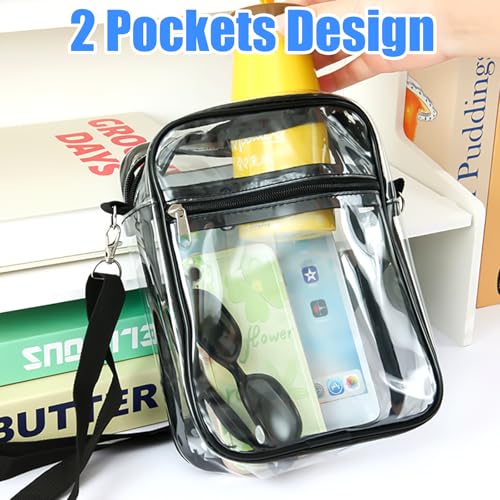 Clear Crossbody Bag Purse 23x17.5x5,5cm, PVC Transparante tas met verstelbare, afneembare schouderband, Stadion goedgekeurd, waterdichte transparante tas, voor concerten, Winkelen 4
