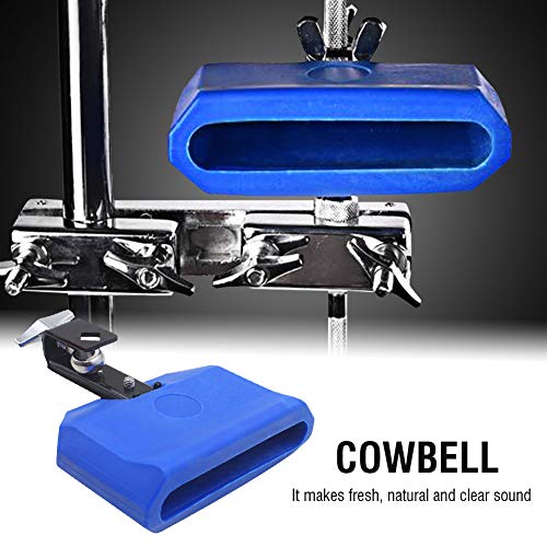 Cowbell for Drum Set Instelbare Bracket Plastic Muziek Percussie Blok Latin Drum Instrument (Blauw) 5