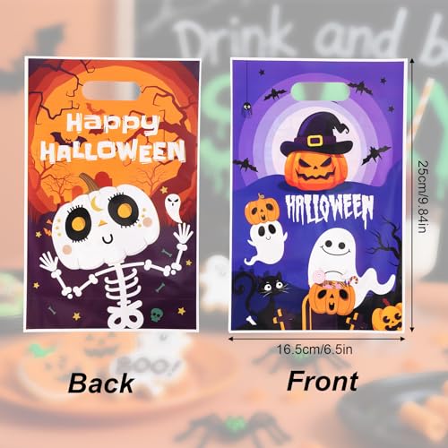 50 stuks Happy Halloween Cadeautassen, schattige Ghost Pumpkin Candy Tassen met handvat Party Decoratie Supplies voor Halloween