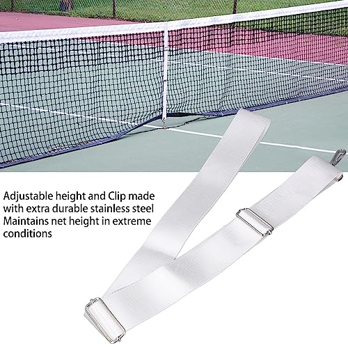 Duurzame middenband voor Tennis Net, Hoogte verstelbare Tennis Net Riemen, Roestvrij stalen sluiting, Wit voor Tennis apparatuur