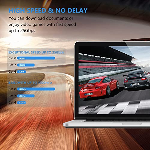 RJ45 Cat8 Ethernetkabel, 90 graden omhoog man tot man High Speed Cat8 netwerkkabel, 40Gbps 2000Mhz SFTP Patch Kabel voor Router Modem Server etc. 3