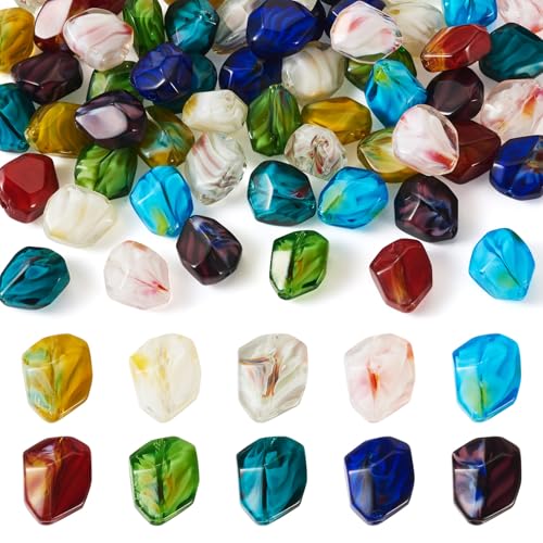 60 st Nuggets Lampwerk Glazen kralen, onregelmatige kristal Lampwerk kralen, Losse Spacer Charm kralen voor armband ketting sieraden maken