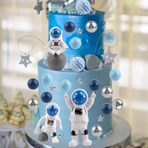 25 Pieces Space Cake Topper set, Astronaut Planet Star Space Cake Decoraties voor jongens Meisjes verjaardag feesten Baby Douches Supplies 5