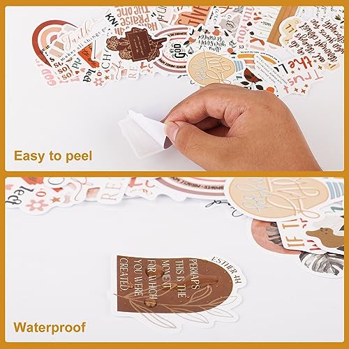100st Christelijke Stickers, Boho Bijbel Stickers Inspirerende Bijbel Vers Stickers Esthetische Christelijke Religieuze Giften Bijbel Vinyl Stickers voor Waterflessen Laptop Journaling Scrapbook 4