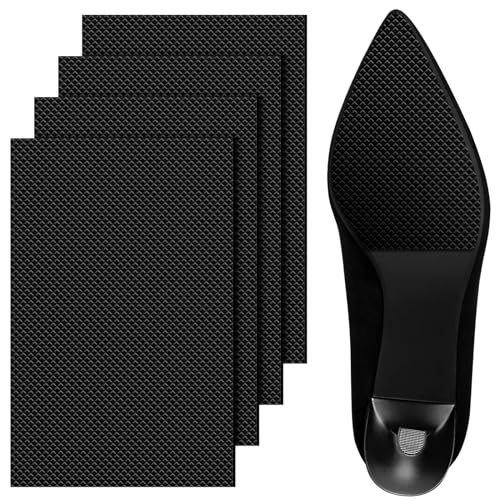 Verpakking van 4 Non-Slip Sole, Non-Slip lijm Rubber Pads, Schoen Sole Protectors, Schoen vloer en Heel geluid reductie Stickers voor alle maten (zwart)