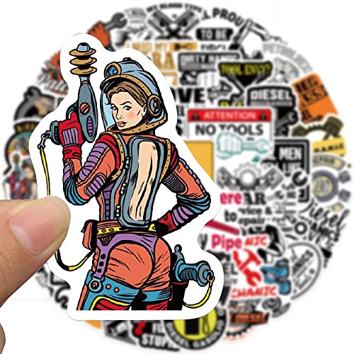 50 stuks Diesel Mechanische Stickers voor tieners Volwassenen Waterdichte Vinyl Stickers voor Auto, Motorfiets, Fiets, Skateboard, Snowboard, Bagage, Laptop, Koffer, Helm, Motorfiets, Computer 3