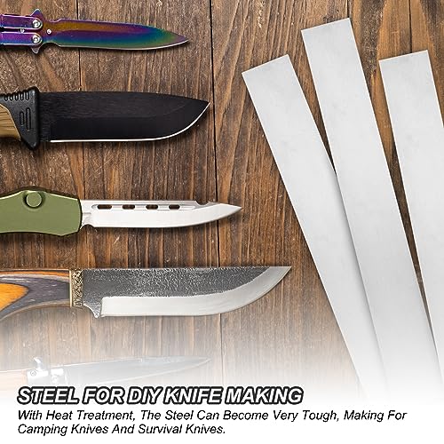 Verpakking van 2 1084 staal voor mes maken staal 30,5 x 2,5 x 1/8 cm plaat staal voor DIY ruwe plaat metaal voor professionele ambachtelijke ambachtslieden zilver wit 5