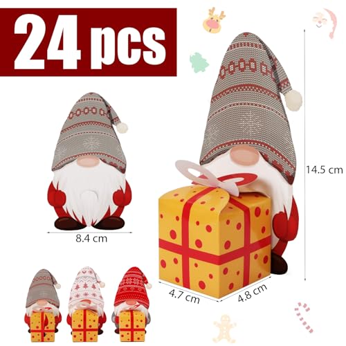 24 stuks snoepdozen voor Kerstmis, kleine dwergen, geschenkdozen, snoep, keukenjes, chocolade, aanbiedingen voor kerstfeest