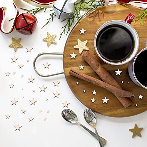 500 st Houten Sterren Ambachten Ornamenten onvoltooid Houten Ster Maagd Slices Decoraties voor Kerstmis bruiloft Decoratie kaarten ambachtelijke kaarten, 5 gemengde afmetingen 4