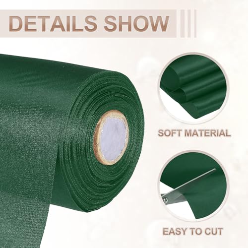 Satin Ribbon Roll 15,5 cm x 20 m, Cadeauverpakking Ribbon voor het snijden Ceremony Set, Grote Opening, Auto Arch Stoel, DIY Naaien, Ambachten, Bruiloft Decoratie, Donker Groen 3