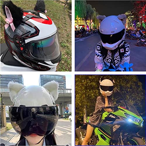 Helmoor voor motorhelm, skihelm, pluche kattenoren, leuke helmaccessoires, oor voor fietshelm, motorhelm, snowboardhelm, oren, katten (zonder helm) - 2 stuks 5