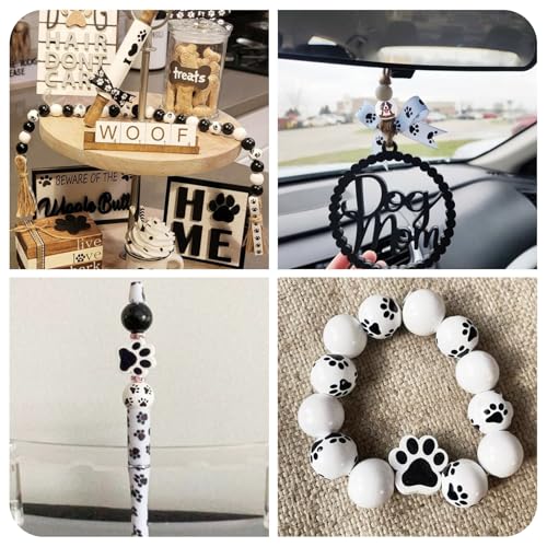 230 st. Honden Hout Europese kralen Mooie honden Husky & Shepherd & Bulldog ronde houten spacer kralen 15mm Hout grote hole kralen voor DIY armband sieraden maken 3