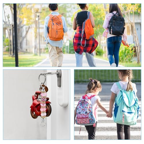 Kralen Keychains, 8st Metaal Key Chains, Raw Metal Sleutelhangers voor sieraden maken, DIY Raw Kralen Keychain Strips voor ambachten, Zilver, zilver, Eén maat 3