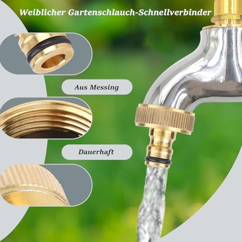 Snelle koppeling, Wateradapter met 1 inch Adapter voor het aansluiten van een waterslang, Anti-Splash technologie 4