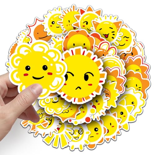 Sun Sticker Set Stickers Kinderen Tieners 50 stuks Dieren Waterdicht Vinyl Decals Laptop Skateboard Koffer Helm Autofiets mobiele telefoon Motorrijwiel Bike Scrapbook Cadeau dagboek Cups 4