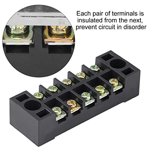 Klemstrip klemframe, 5 stuks Twee rijen 5 posities 600V 15A Schroef Terminal Blok + 10 Voorgeïnsoleerde Clamp bescherming Strips voor huishoudelijke apparaten Elektronische circuits Machines (5 posities) Ers 3