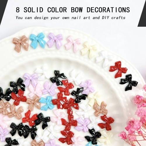 200st 3D boog nagel bedeltjes, schattige nagel kunst accessoires kleurrijke boog nagel kunst decoraties hars boog nagel decoraties 3D mix stijlen nagel decoratie kits voor nagel kunst ontwerp DIY Craft 3