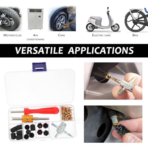 Valve Turner 3 Pieces Valve Wrench Tyre Valve Remover Car Valve Wrench Tyre Valve Pull-In Tool met 20 Valve Core + 14 Valve Caps, Tire Valve Tool voor auto 3