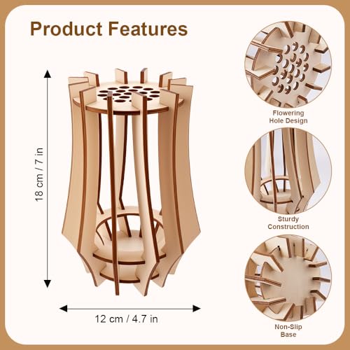 Houten vaas Set, Houten puzzel, Bloemen vaas, Bloemenstandaard, Houten puzzel Bloemen vaas 3D puzzel, Bloemen vaas voor Boeket, Houten bloemen vaas, Gebouw, Vaas Bloemen