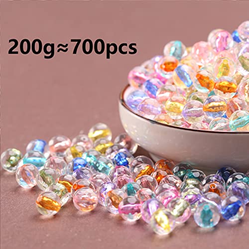 Kleurrijke kralen voor Strijkende Ronde Multicolour kralen 8mm gemengde acryl kralen Ambachte kralen voor sieraden maken DIY ketting armband (kleur)