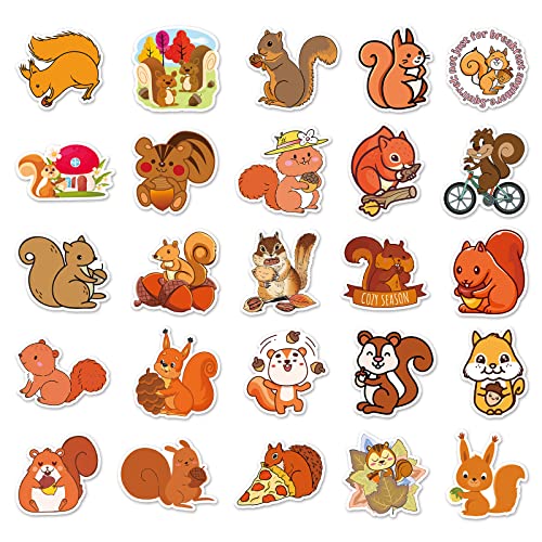 Eekhoorn Sticker Set Stickers Kinderen Tieners 50 stuks Dieren Waterdichte Vinyl Stickers Laptop Skateboard Koffer Helm Auto Fiets mobiele telefoon Motorrijwiel Bike Scrapbook Cadeau dagboek Cups 4