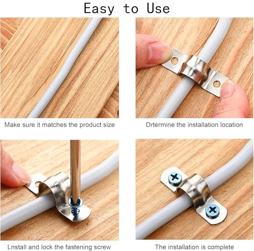 6 stuks U Shape Connector Bracket, 40mm x 40mm Roestvrij stalen Bracket Roestvrij stalen pijp Clamp, Heavy Duty Pijp Klemmen voor deur gesloten staafhouder Strut, Tube Tube Wire bevestiging 5