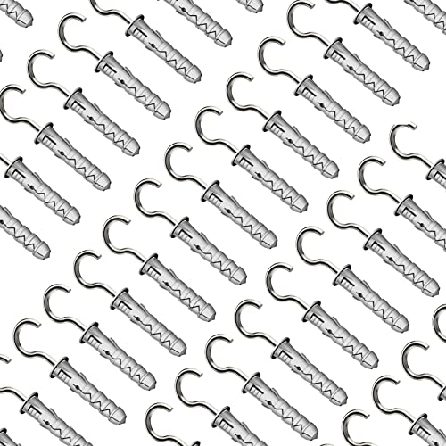 C-Shaped Hook Schroeven met wandpluggen M10/5.5x90mm Oogschroeven, Zelftappende C-haken en Nylon Rawl-mounts, Universele uitbreidingspluggen en wandhaken (Pack van 25) 3