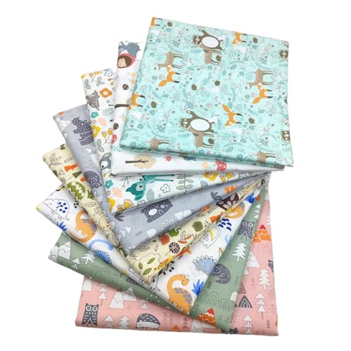 Naaien Patchwork Stof, 8 stuks Bloemen 50 x 50 cm Katoen Gedrukt Stof Set Katoen Klein Stof voor doe-het-zelvers