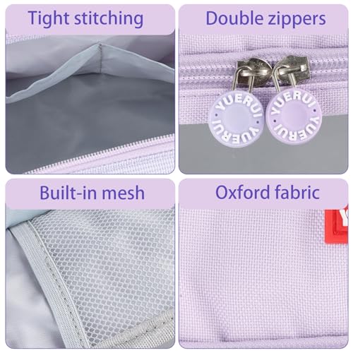 Potlood geval, grote capaciteit, Potlood geval voor school, make-up, uitbreidbare school potlood geval, Potlood geval voor school en kantoor, paars, Classic 3