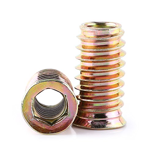 20 stuks invoegen Noten, Carbon Steel Hex Drive met draad voor houten meubelen (M8*25mm)