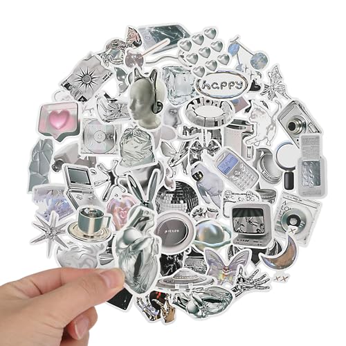 Esthetische Vintage zwart-wit Stickers, 66 stuks Realisme Retro Stickers Fashion Cool Sticker Set Waterdichte Scrapbook Accessoires DIY Craft Decoratie voor Waterfles Laptops