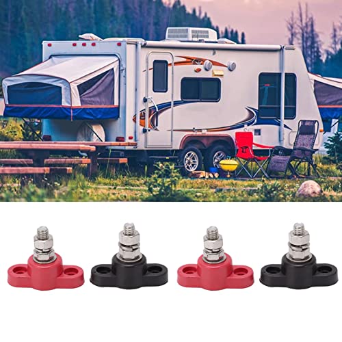 4Pcs Batterij Power Distributie Terminal Blocks Rood Zwarte Stud Ground geïsoleerde Junction Post 12v 24v voor auto 4